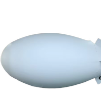 Dirigeable géant gonflable en PVC blanc télécommandé, personnalisé, durable pour les défilés et la décoration d'événements