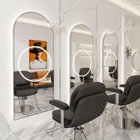 Best-seller Miroir de beauté pour salon de luxe avec lumière intérieure Décoration murale pour salon de coiffure Mobilier pour salon de coiffure Maquillage