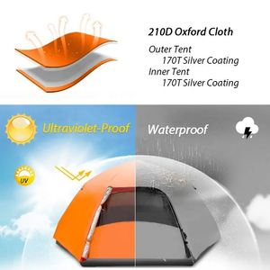 Grande tente de camping instantanée pour 6 personnes, facile à installer, automatique, idéale pour les voyages en famille - Product Image 3