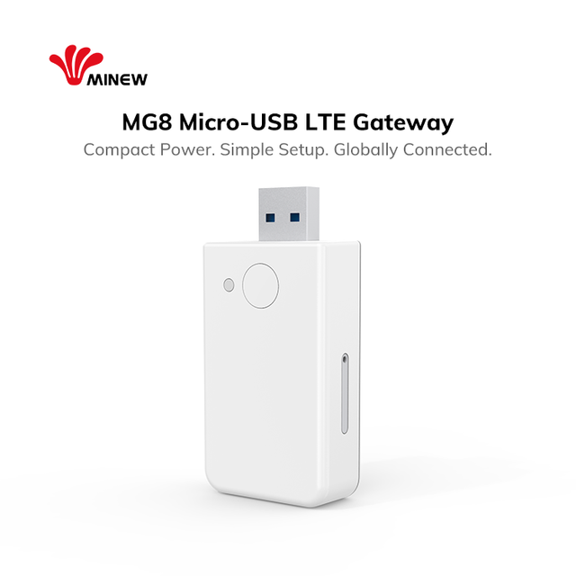 Minew BLE 5.0 to 4G Smart IIoT Industry Bluetooth IoT Temperature Sensor Asset Tracking Beacon USB Gateway with Geo Location