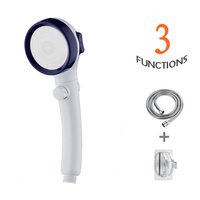 Pommeau de Douche à Main Économiseur d'Eau Haute Pression, Effet Pluie, Massage SPA, 3 Modes, Ionique, Chromé, pour Salle de Bain