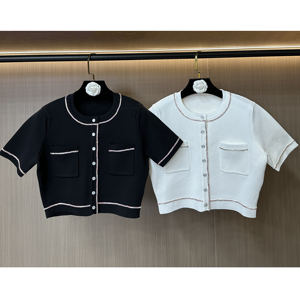 Phụ Nữ Dệt Kim Thiết Lập Crew Cổ Ngắn Tay Áo Dệt Kim Cardigan Thạch Đàn Hồi Eo Midi Váy Phù Hợp Với Đảng Nữ - Product Image 5