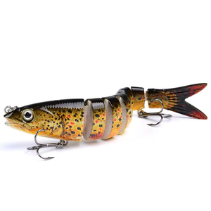 Leurre <span class=keywords><strong>nageur</strong></span> artificiel imprimé 13cm 19g en ABS multi-articulé à 8 sections avec hameçons pour eau salée, pour la pêche au bar, au brochet, au marlin, à la truite en lac, rivière, ruisseau - Product Image 2