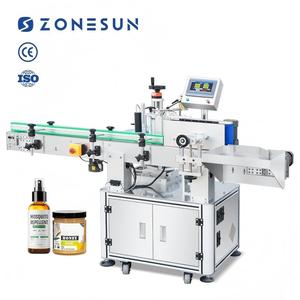 Machine d'étiquetage automatique à grande vitesse ZONESUN ZS-TB821 pour flacons cosmétiques, pots en verre, boîtes rondes, étiquetage de bouteilles - Product Image 1