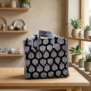Sac fourre-tout matelassé en coton avec poignées rayées et fermeture éclair, idéal pour toutes les saisons, sac de plage, de voyage et de shopping quotidien pour femme - Product Image 6