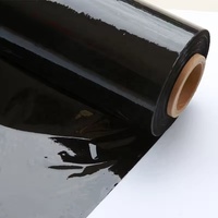 Film Perekat Pallet LLDPE Hitam, Lembut, Tahan Kelembapan, Gulungan Perekat