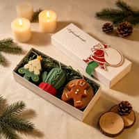 Boîte cadeau de bougies parfumées biodégradables en cire de soja, faites à la main, créatives et personnalisées, en forme de cerf, pour Noël et Pâques