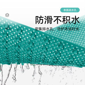 Alfombra de Baño Rectangular con Textura Tejida Sky, Alfombra de Ducha Antideslizante de PVC, Diseño Moderno con Patrón Geométrico, Verano 2025 - Product Image 4