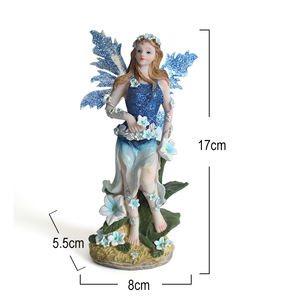 ของตกแต่งสวนกลางแจ้งบ้านแบบเป็นส่วนตัวรูปปั้นขนาดเล็กรูปปั้นนางฟ้าทำจากเรซิ่นสีเขียวแบบกำหนดเองใหม่ - Product Image 6