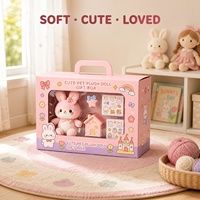 Boîte cadeau personnalisée en gros avec poignée et fenêtre, emballage de jouets en carton rose pour enfants