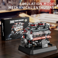 Miniatura del Tanque Alemán King Tiger, Kit de Ensamblaje de Motor, Modelo de Motor en Miniatura, Juego de Bloques de Construcción Mecánicos
