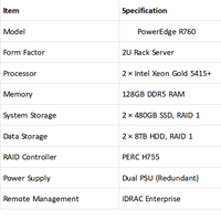 Serveur Poweredge R760 à performances exceptionnelles, processeur Intel Xeon, Poweredge R760/R760xa/R760xs/R760xd2, 64 Go DDR5, serveur en rack 2U