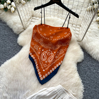 Ensemble deux pièces décontracté pour femme : débardeur imprimé bandana et pantalon large à taille élastique – Idéal pour le quotidien et le streetwear