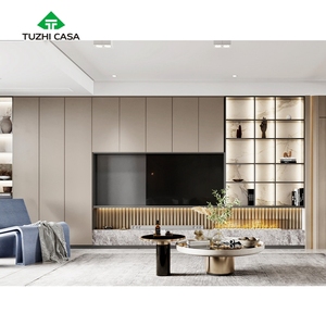 <span class=keywords><strong>Meuble</strong></span> <span class=keywords><strong>TV</strong></span> mural moderne en bois, panneau mural <span class=keywords><strong>suspendu</strong></span>, modulaire, imperméable, sur mesure, pour salon - Product Image 3