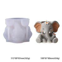 Moule en silicone éléphant le plus vendu pour créations DIY en ciment, bougeoirs en plâtre et pots de fleurs en résine - Idée cadeau parfaite