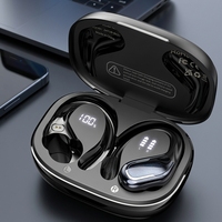 Écouteurs Bluetooth à oreille ouverte, casque sans fil, écouteurs TWS à crochet d'oreille, étui de charge LED pour la course à pied