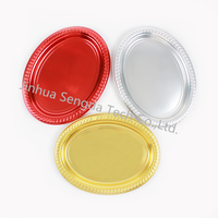 Assiettes en plastique rondes dorées métalliques pour traiteur, mariages, fêtes, banquets, plats d'apéritif