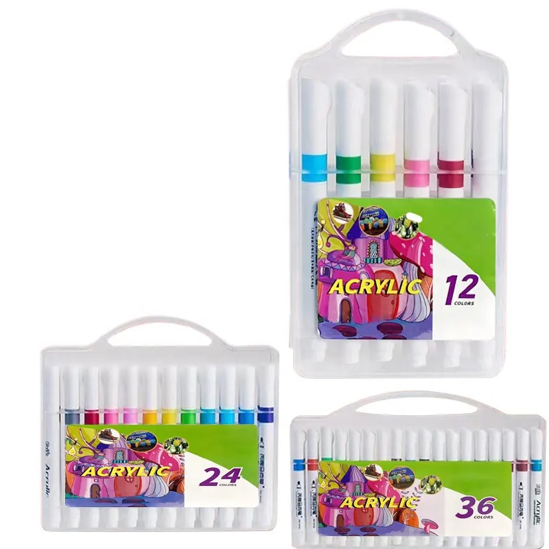 Marcadores baseados em 12 24 36 48 cores para colorir livros de desenhos Fineliner Premium conjunto de canetas acrílicas pincel aquarela
