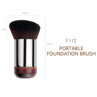 Pinceau de fond de teint CHICHODO KABUKI # 112, Pinceau à poils denses à manche court, virole argentée, pour fond de teint liquide et crème, vente en gros