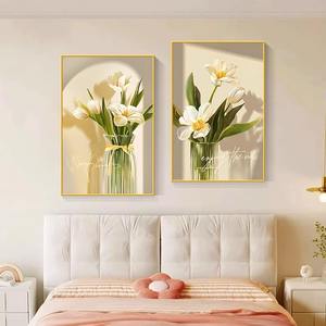 Emballage professionnel pour grande peinture à l'huile avec cadre en bois Design Art déco et motif de nature morte pour la suspension de mariage - Product Image 5