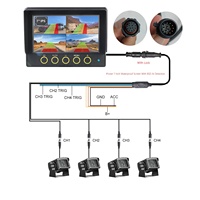 Moniteur DVR étanche 7 pouces PWAS Private Mold avec écran, 4 canaux 1080P, caméras de recul, détection de piétons et de véhicules par IA BSD pour camion