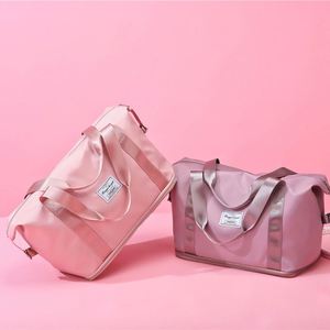 Wholesale Pink Foldable Sports <b>Bag</b> Gym Nylon Waterproof <b>Travel</b> Luggage <b>Bag</b> <b>Women</b> - Product Image 6