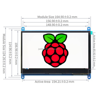 Pantalla LCD de 7 Pulgadas para Raspberry Pi 4 (C) Compatible con Varios Sistemas, Interfaz Táctil USB, Pantalla Táctil Capacitiva IPS de 7 Pulgadas 1024X600 TFT