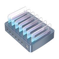 Nouvelle station de charge multi-ports USB C PD 6-en-1 120W, chargeur de bureau, socle avec séparateur amovible pour téléphone, tablette, petit ordinateur portable