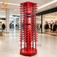 360° Rotatable Sunglasses Display Tower Floor Standing Eyewear Organizer Rack for Optician Shop & Supermarket
