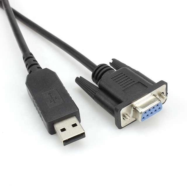 OEM Customized 1.2m CH340 FTDI  RS232 DB9 Female to USB 2.0 Male UART TTL Serial Cable for Industrial Data Communication