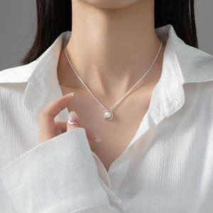 Collar de Cadena Chopin de Plata de Ley S925 con Perlas, Estilo Retro Francés, Accesorio de Lujo Ligero de Alta Gama, Chapado en Rodio para Mujer, Modelo Y00156 - Product Image 2