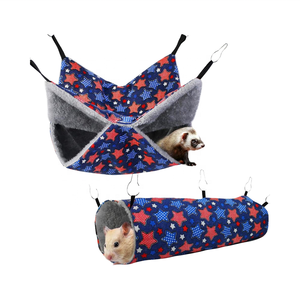 <strong>Ferret</strong> Rat Hammock Set Soft Hamster Toys Hanging Tunnels Tubes Plush Small Animal <strong>Cage</strong> Accessories for Guinea - Product Image 1