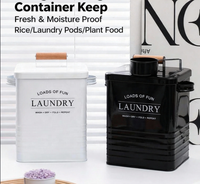 Boîte en étain carrée empilable de 5 L pour lessive en dosettes, vente en gros, seau de 5 gallons avec couvercle