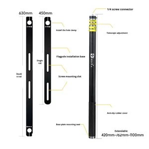 ที่ยึดกล้องกีฬาสำหรับมอเตอร์ไซค์ SMNU <span class=keywords><strong>Tenma</strong></span> China พร้อมไม้เซลฟี่ อลูมิเนียมอัลลอยด์ แบบยืดหดได้ ใช้เป็นเสาธงได้ - Product Image 2