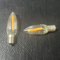 Ampoule LED à filament en verre côtelé C6, culot E10, 10-55V 0.2W, pour bougies, arche de Noël, ampoule de remplacement