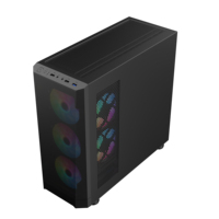 Boîtier PC Gaming AntarcChill Mid Tower avec façade en mesh, support supérieur pour refroidisseur liquide 360mm, verre trempé, Micro-ATX, design moderne, compatible refroidissement liquide 360mm