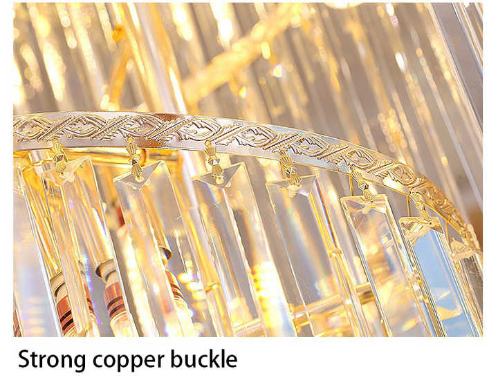 Custom Staircase K9 Golden Clear Lamp Decorative Villa Hanging Modern High Ceiling Luxury Crystal Chandeliers Pendant Lights