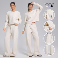 Ensemble de survêtement sportif deux pièces pour femme, design personnalisé, chaud pour l'hiver, haute qualité, sweat-shirt et pantalon de survêtement décontractés, ensemble de jogging pour femme