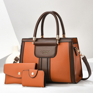 Sac à main en <span class=keywords><strong>cuir</strong></span> PU pour femmes, ensemble <span class=keywords><strong>de</strong></span> 3 pièces, élégant, avec poignée supérieure, bandoulière, sac à main - Product Image 4
