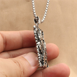 สแตนเลสสตีลจี้กวนกงสร้อยคอผู้ชายรูปสัตว์พังก์สไตล์ย้อนยุคเครื่องประดับแฟชั่น - Product Image 3