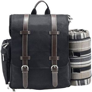 Mochila de picnic BSCI para 2 personas, cesta, elegante bolso portátil todo en uno con juego completo de cubiertos, acero inoxidable S/P - Product Image 1