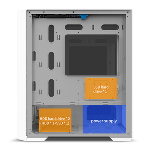 SNOWMAN MATX <span class=keywords><strong>Mini</strong></span> <span class=keywords><strong>ITX</strong></span> Popular CS032 Chasis de computadora Estuche para juegos Torre media Vidrio templado PC Escritorio Malla blanca Estuche para computadora - Product Image 5