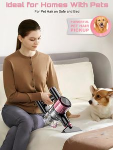 Aspirateur sec sans sac 6 en 1, léger, avec moteur sans balais, pour sols durs, tapis et poils d'animaux - Utilisation en voiture et à l'hôtel - Product Image 4