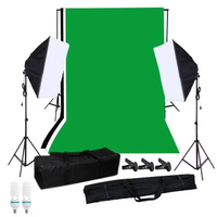 Équipement photographique Forfeel pour kit d'éclairage Soft Box avec support de fond de studio Ampoules de fond 100% coton