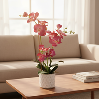 Fleur d'orchidée artificielle faite à la main gracieuse pour les arrangements de mariage élégants à la maison Fleur en pot de haute qualité pour l'obtention du diplôme