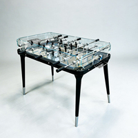 Table de baby-foot professionnelle de luxe personnalisable pour adultes, mini, pour intérieur, avec structure en bois, acier inoxydable et verre trempé ultra-transparent