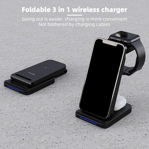แท่นชาร์จไร้สายแบบพับได้ 3 in 1 รองรับการชาร์จเร็ว 15W - Product Image 2