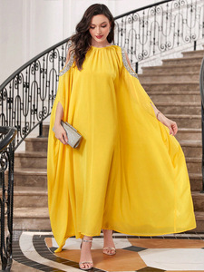 Của Phụ Nữ Thanh Lịch Cổ Điển Phong Cách Voan Với Sexy Cape Thoáng Khí Mùa Hè Thiết Kế Cho Mùa Thu Mùa Xuân Đảng Trung Đông Tính Khí - Product Image 4