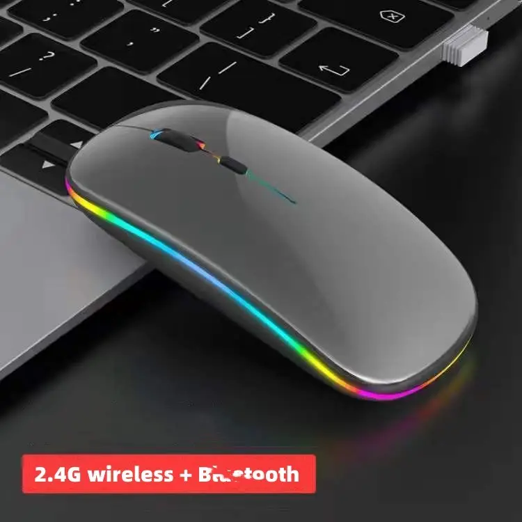 portable ultra slim 2.4g wireless mouse rechargeable led mute mouse computer mouse wireless