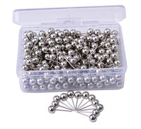 300 pièces paquet 5x15mm punaises de carte pointe en acier inoxydable tête ronde en plastique carte punaises
